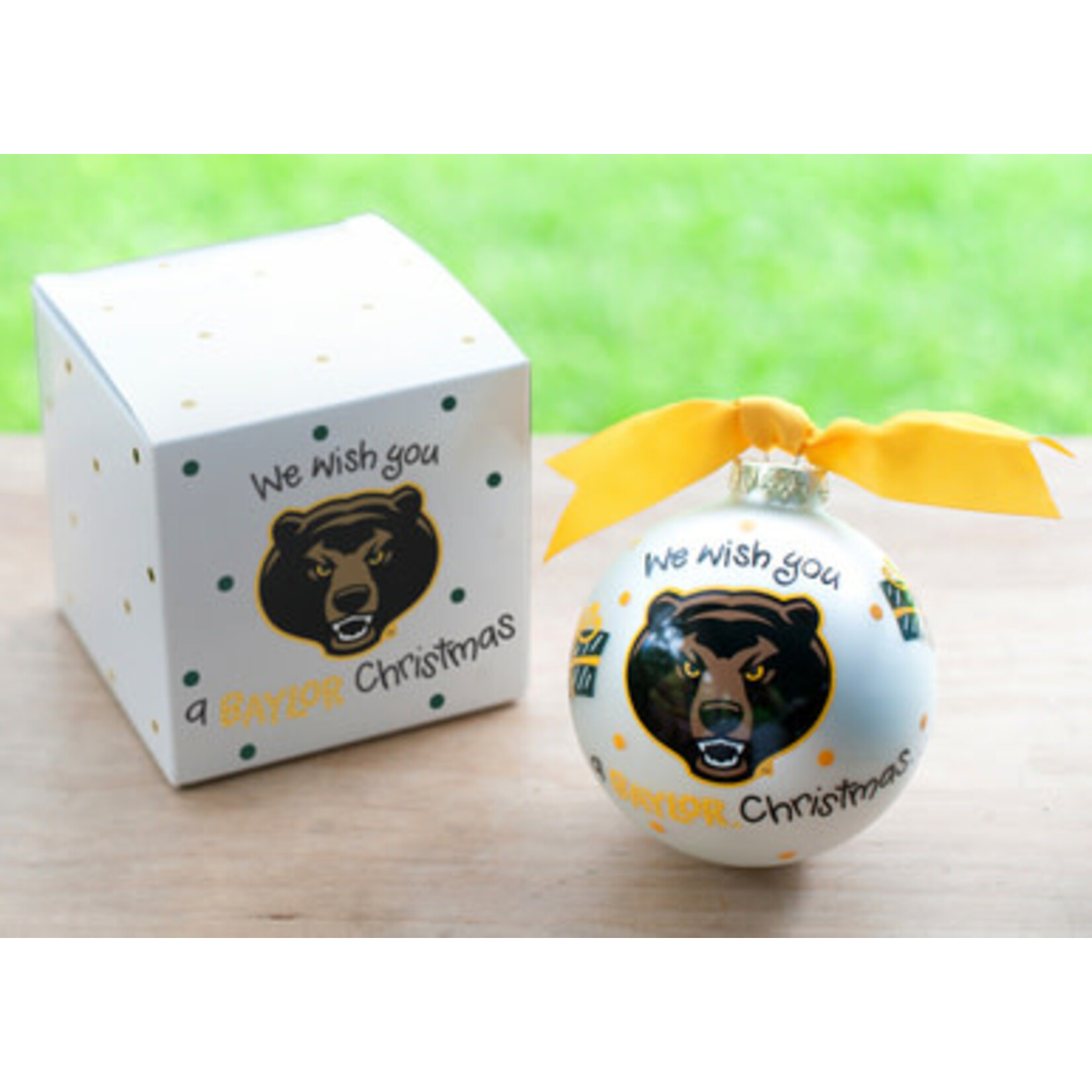 coton colors baylor we wish glass ornament