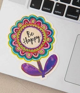 natural life Be Happy Flower Sticker