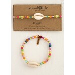 natural life beaded shell charm bracelet