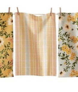available at m. lynne designs Bee Floral Tea Towel Set of Three