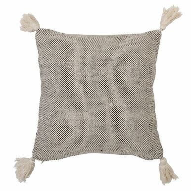 Beige Cotton Pillow with Tassels
