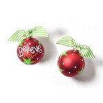 coton colors believe christmas glass ornament