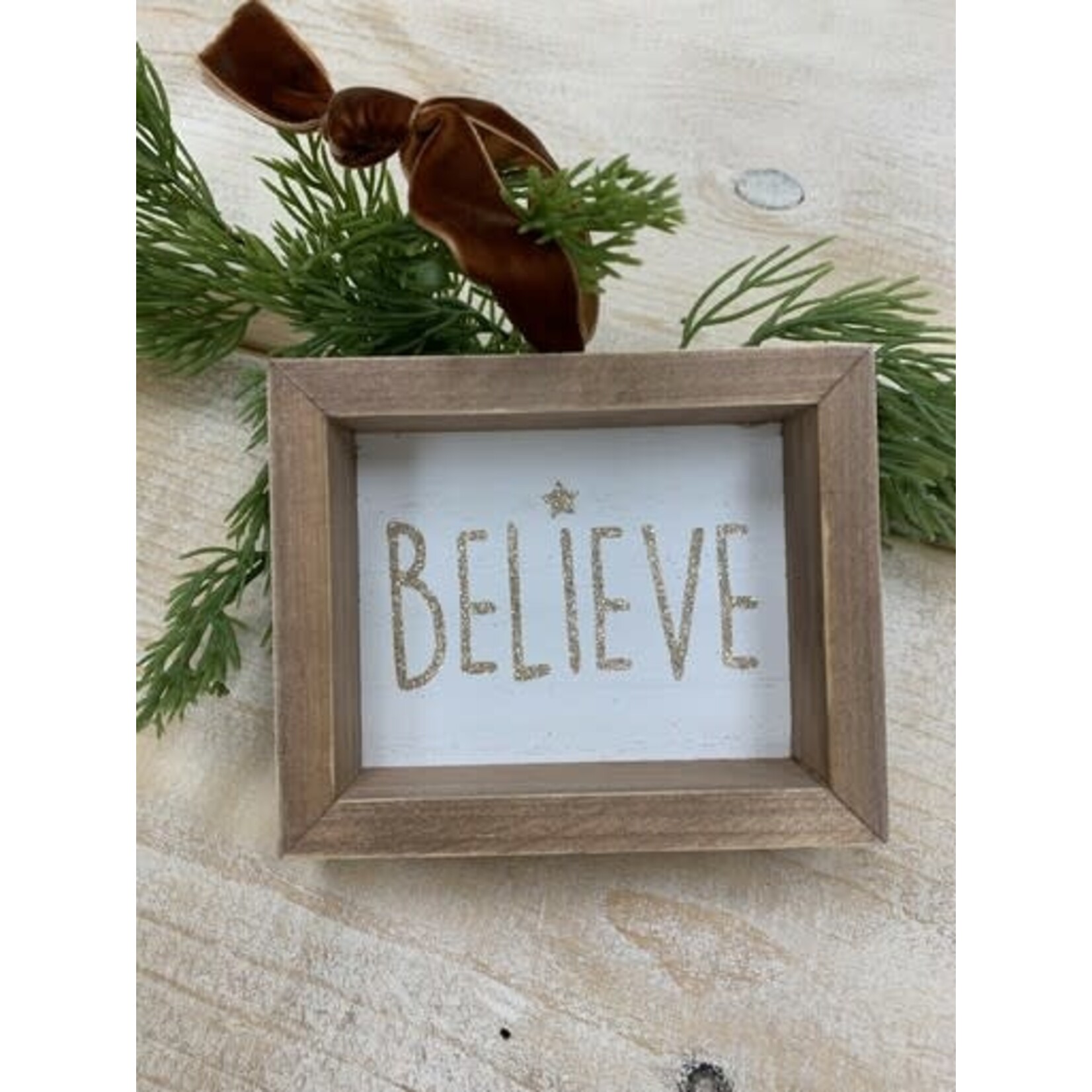 m. lynne designs believe framed ornament