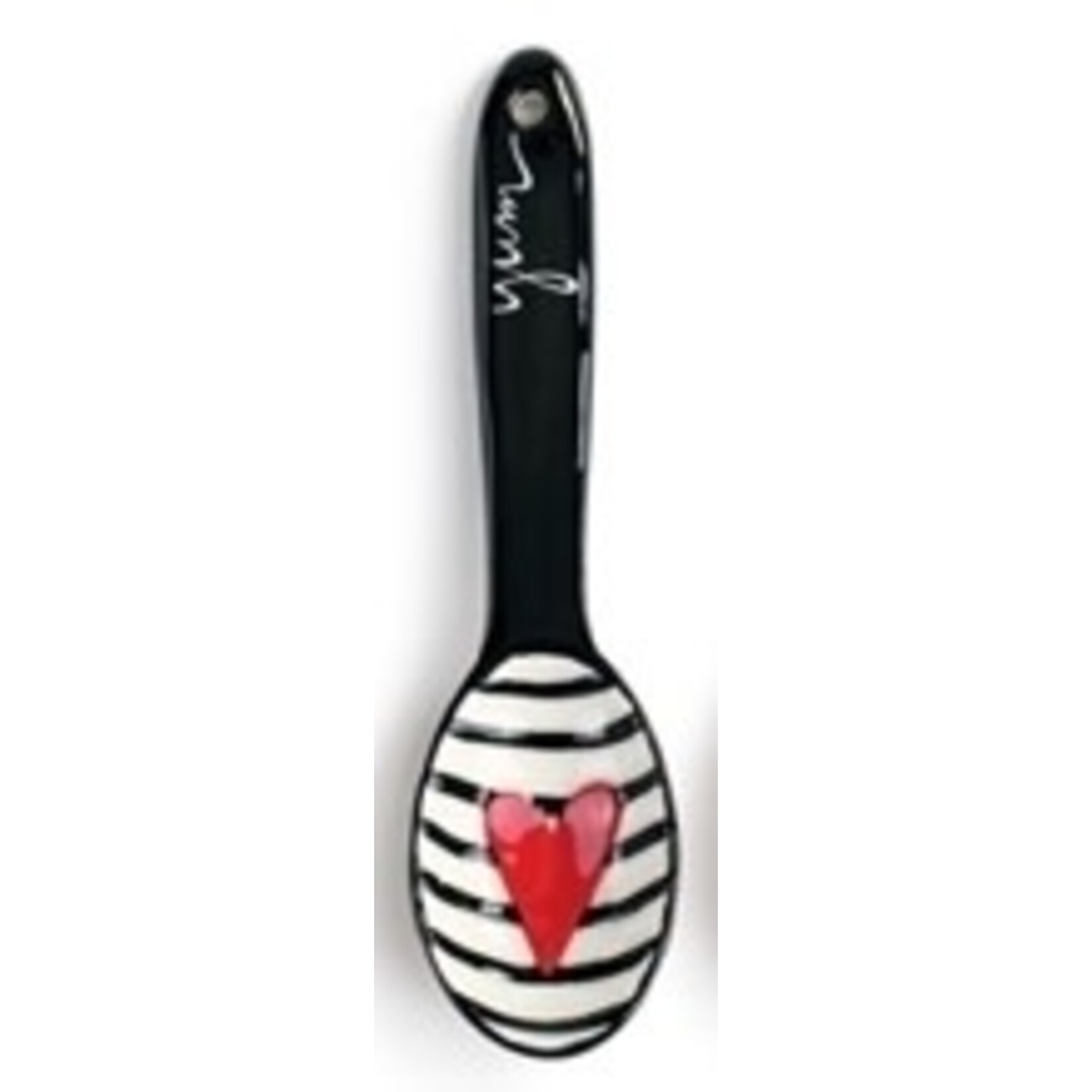 m. lynne designs black & red ceramic spoon