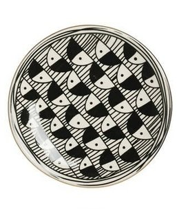Black & White Half Circle Appetizer Plate