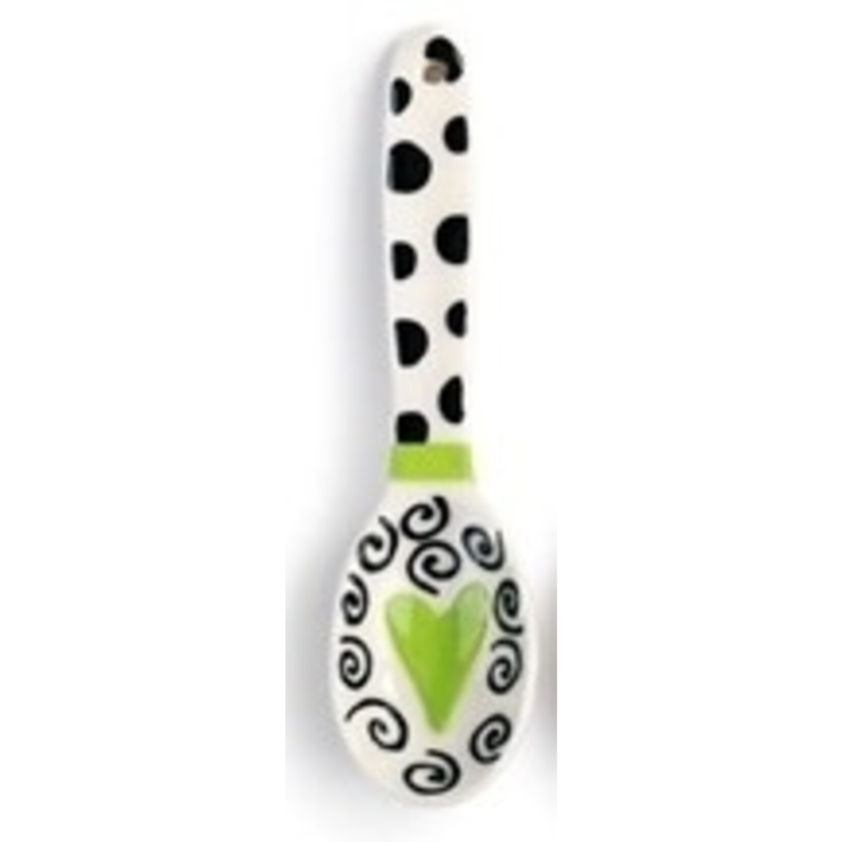 m. lynne designs black & lime ceramic spoon