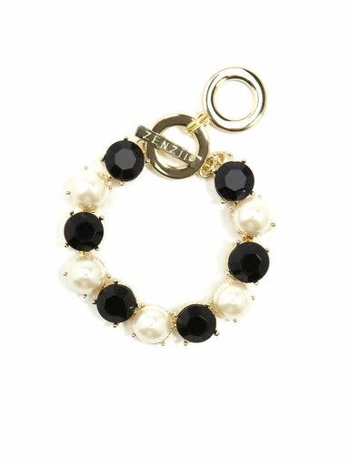 available at m. lynne designs Black and Pearl Chunky Diamond Bracelet