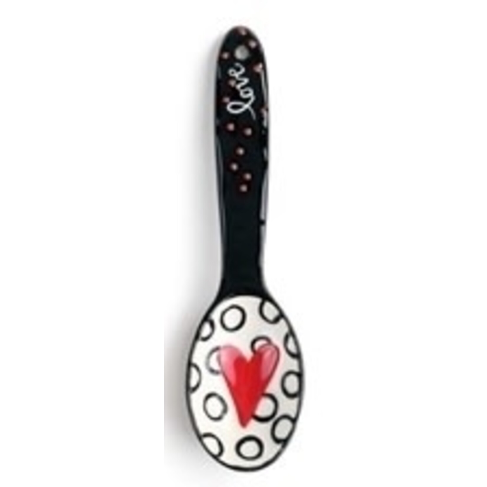 m. lynne designs black & red love ceramic spoon