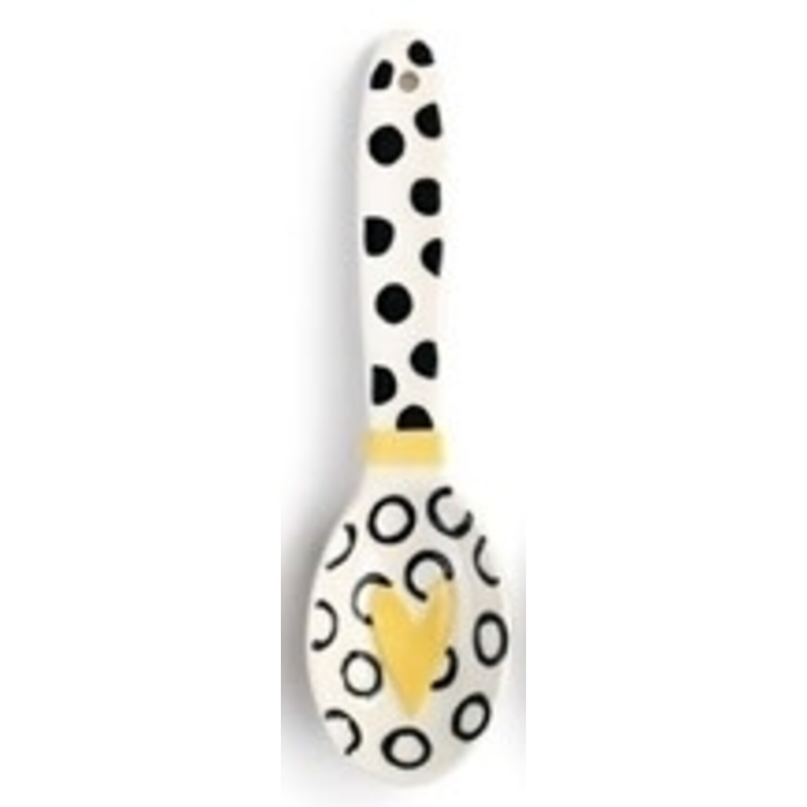 m. lynne designs black & yellow ceramic spoon