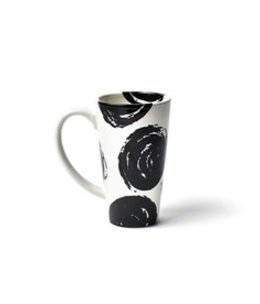 coton colors black brushed dot mug