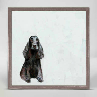 available at m. lynne designs Black Cocker Spaniel Framed Canvas