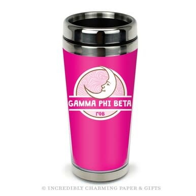 available at m. lynne designs Gamma Phi Beta Icon Stainless Travel Mug