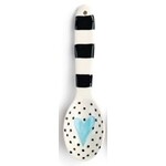 m. lynne designs black stripe handle with blue accent ceramic spoon