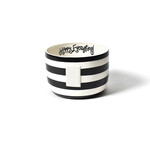 happy everything black stripe big bowl