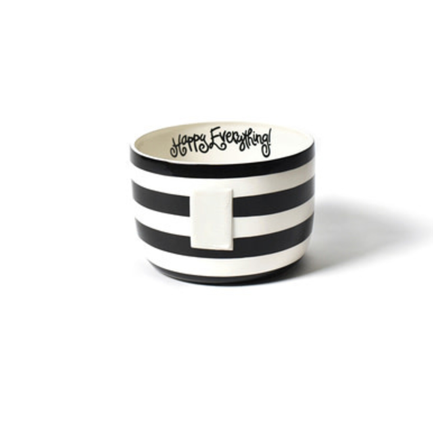 happy everything black stripe big bowl