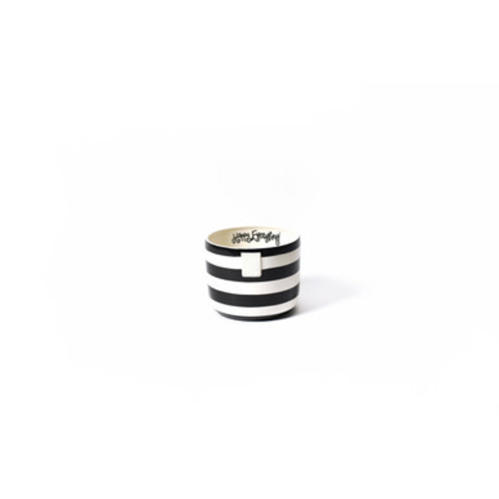 happy everything black stripe mini bowl