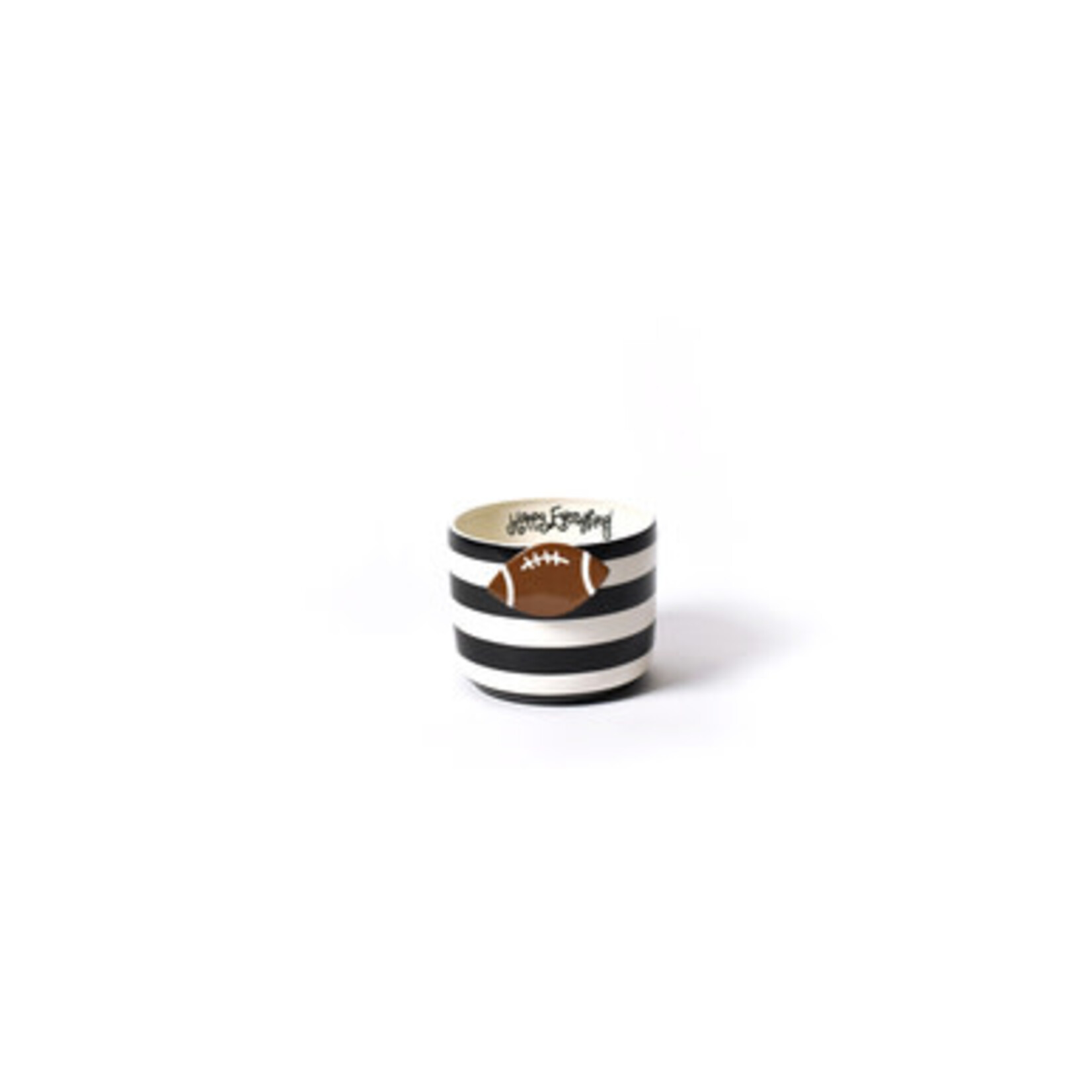 happy everything black stripe mini bowl