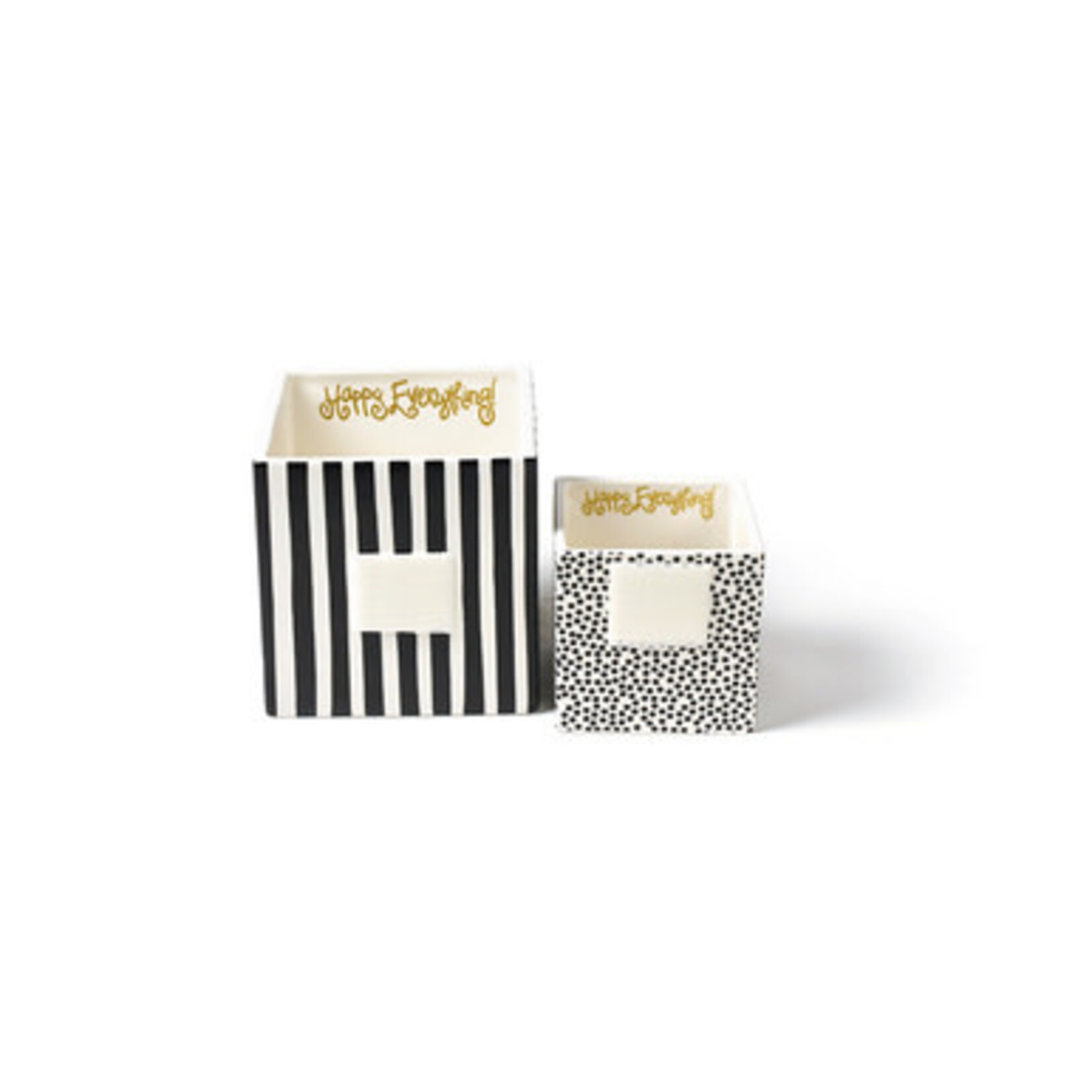 happy everything black stripe medium mini nesting cube