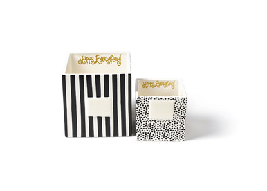 happy everything Black Stripe Mini Nesting Cube Medium