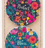 natural life Bless Protect Set of 2 Car Coaster