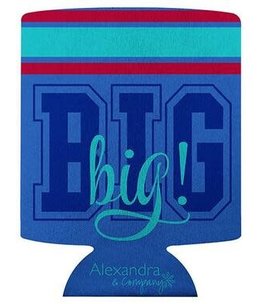 available at m. lynne designs Blue Big Sis Koozie