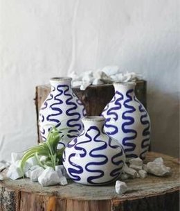 Blue Ceramic Patterned Vase