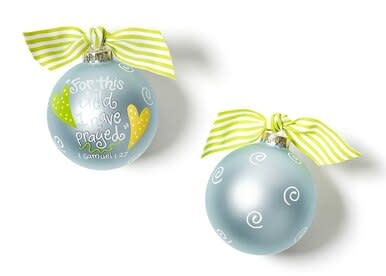 coton colors Blue For This Child Glass Ornament