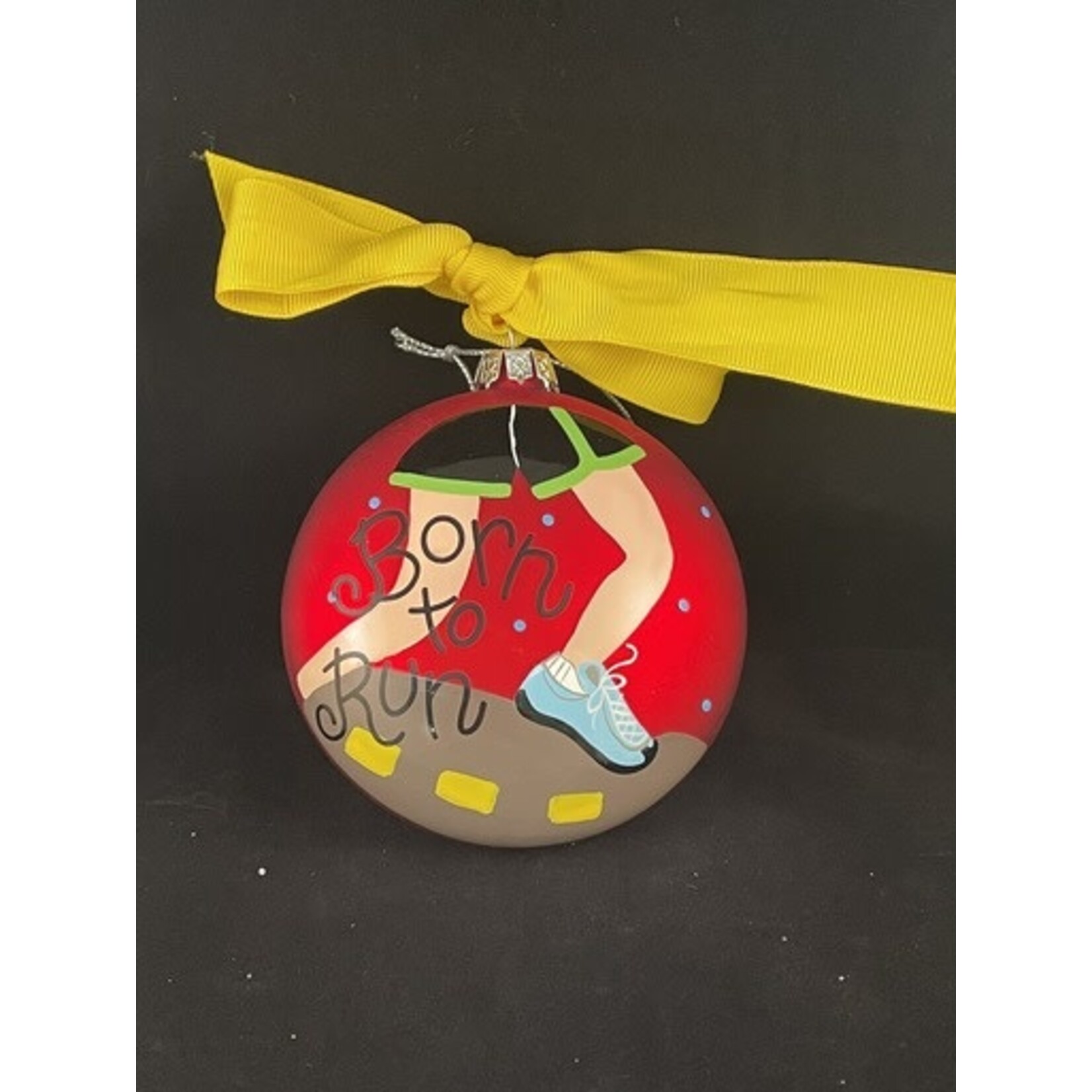 coton colors born to run glass ornament