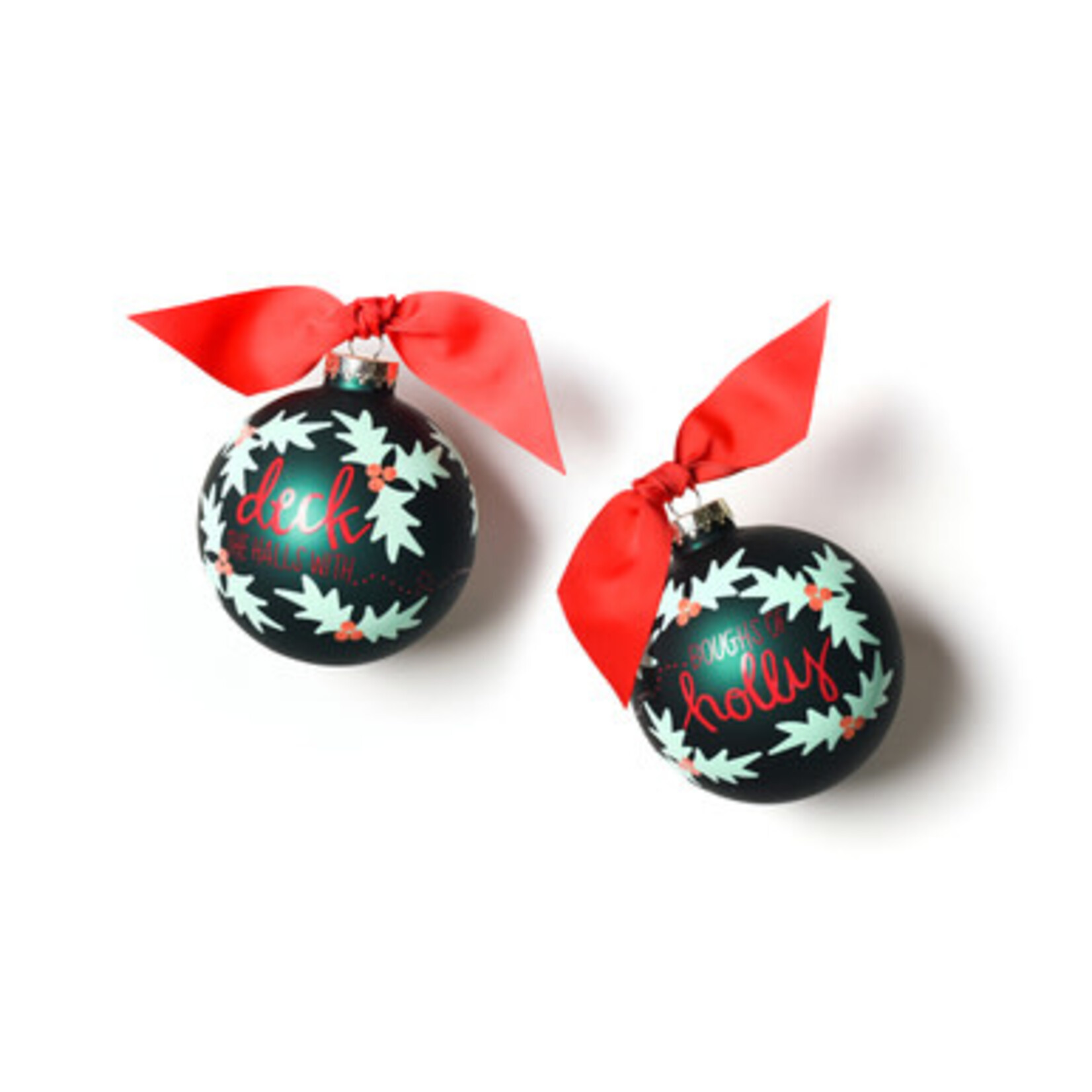 coton colors boughs of holly glass ornament