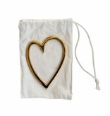 available at m. lynne designs Brass Heart in Drawstring Bag