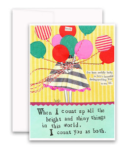 curly girl Bright and Shiny Things Card