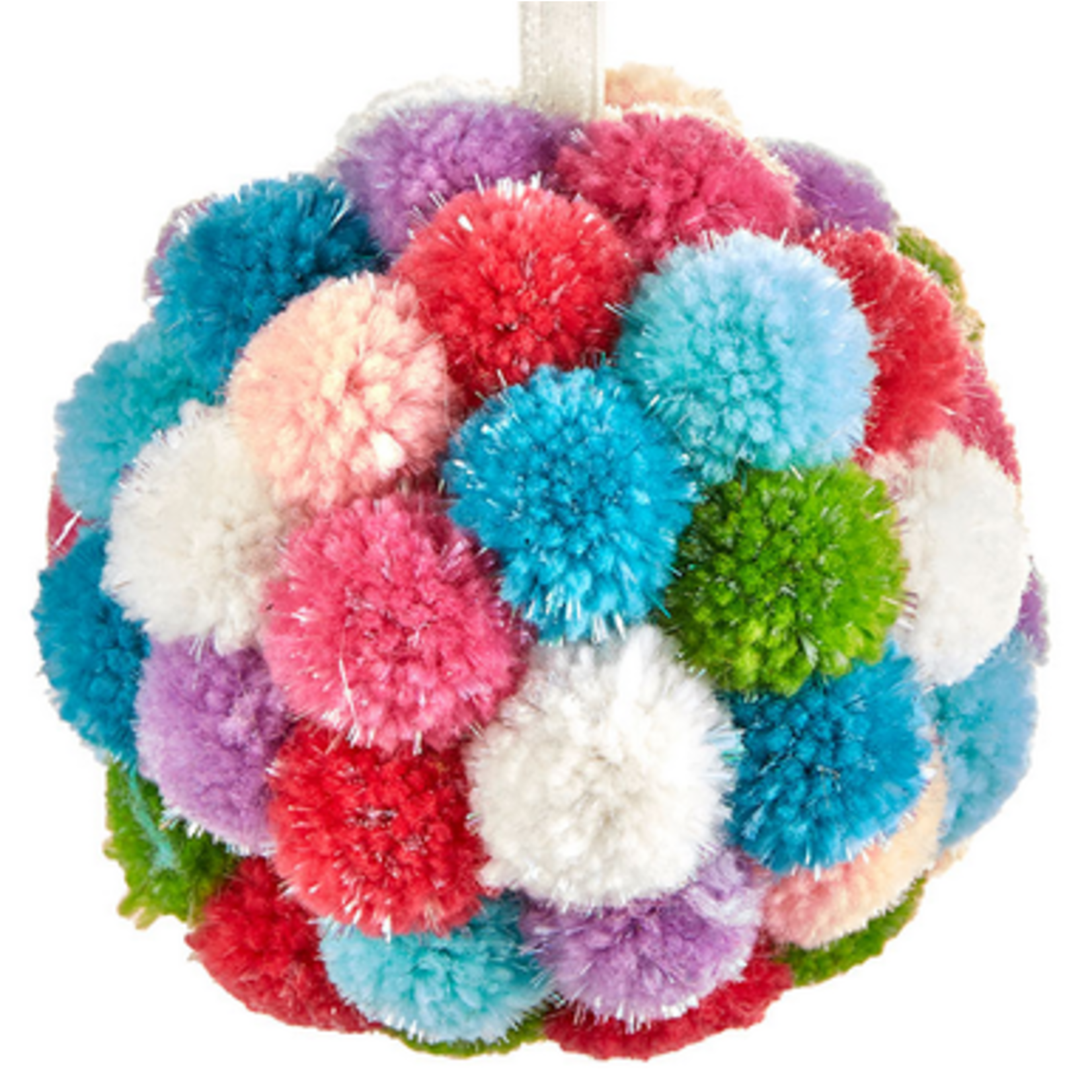 m. lynne designs bright pom pom ball ornament