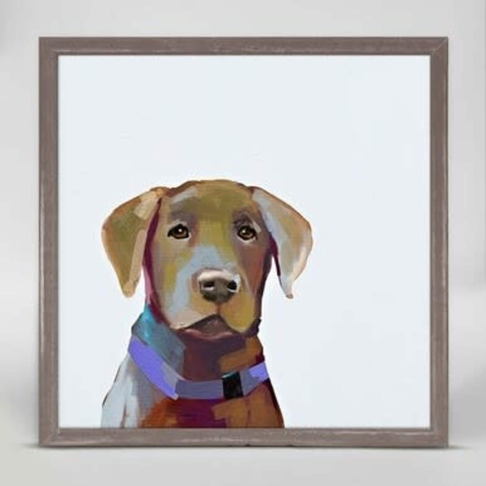 m. lynne designs brown lab framed canvas