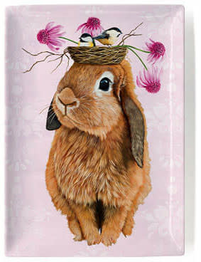 available at m. lynne designs Bubblegum Bunny Trinket Dish