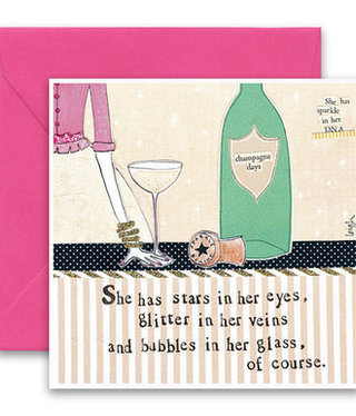 curly girl Bubbles Card