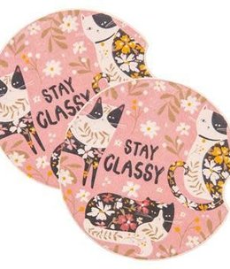 available at m. lynne designs Cat Classy Car Coaster