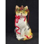 m. lynne designs cat with ribbon ornament