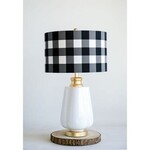 m. lynne designs ceramic table lamp with gingham shade