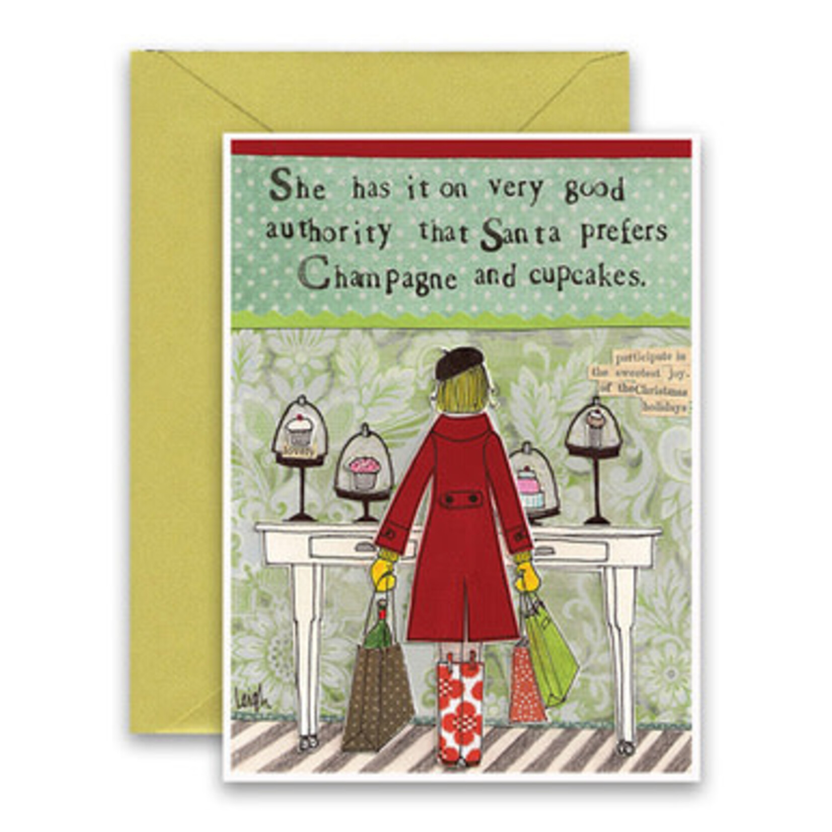 curly girl champagne & cupcakes card