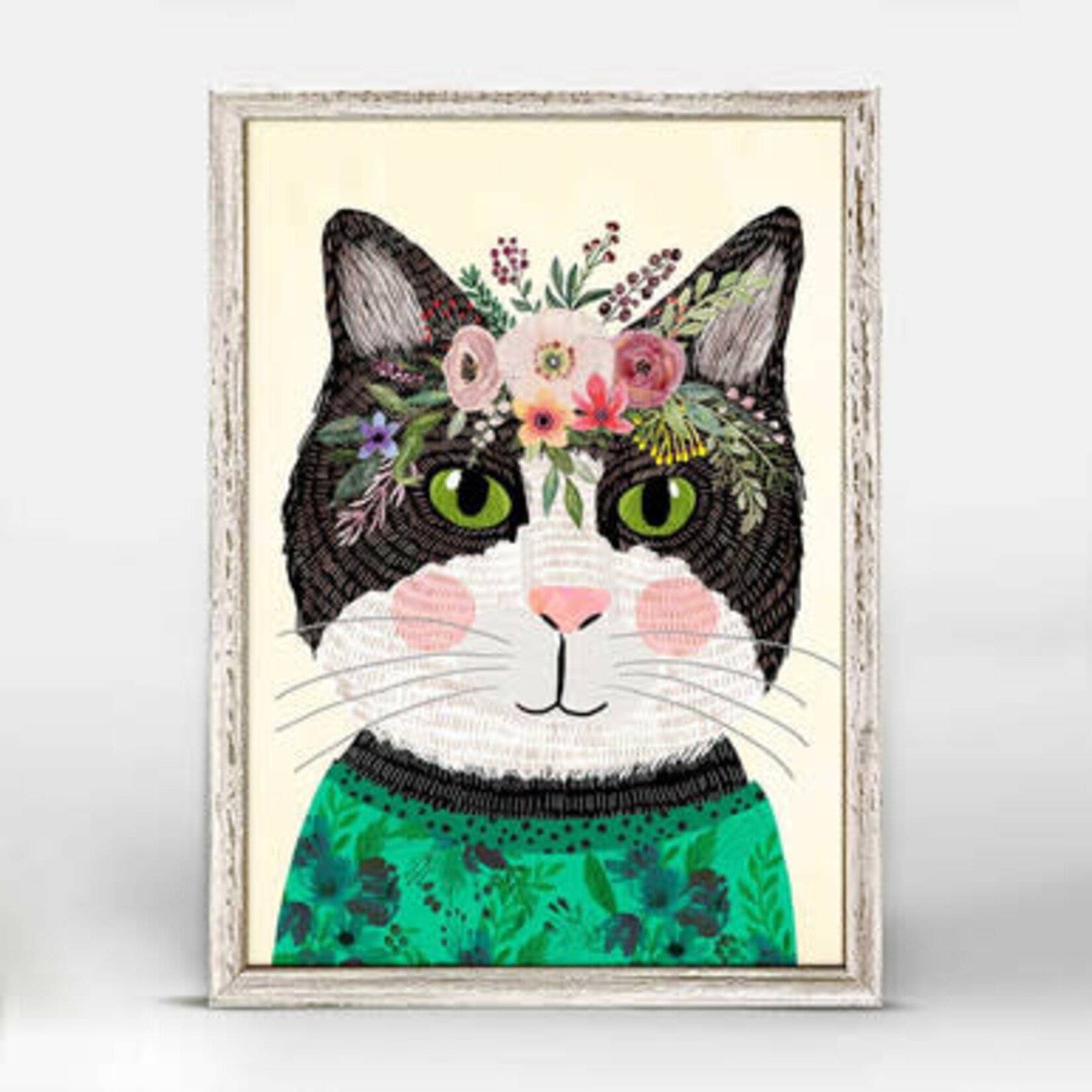 m. lynne designs charlie the cat framed canvas