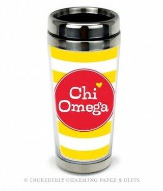 available at m. lynne designs Chi Omega Cabana Stainless Steel Travel Mug