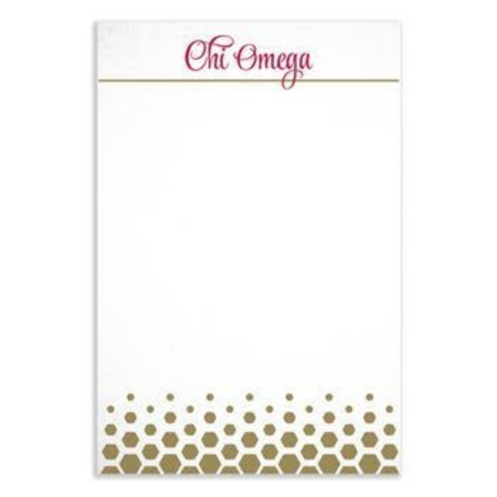 m. lynne designs chi omega gold notepad
