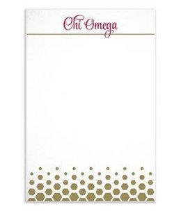 available at m. lynne designs Chi Omega Gold Notepad