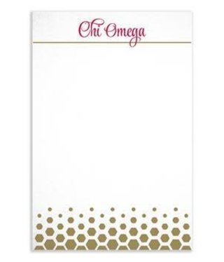Chi Omega Gold Notepad