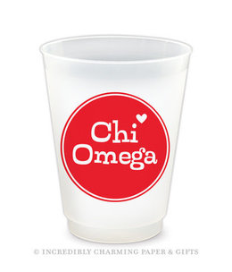 available at m. lynne designs Chi Omega Love Frost Flex Cup