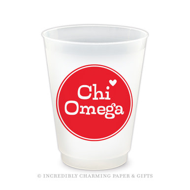 available at m. lynne designs Chi Omega Love Frost Flex Cup