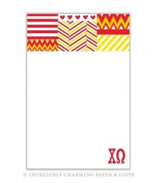 available at m. lynne designs Chi Omega Medley Notepad