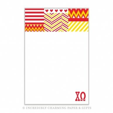 available at m. lynne designs Chi Omega Medley Notepad