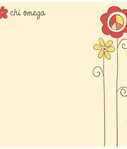 available at m. lynne designs Chi Omega Peace Sticky Notes