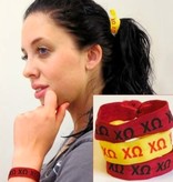 available at m. lynne designs Chi Omega Stretch Hair Tie